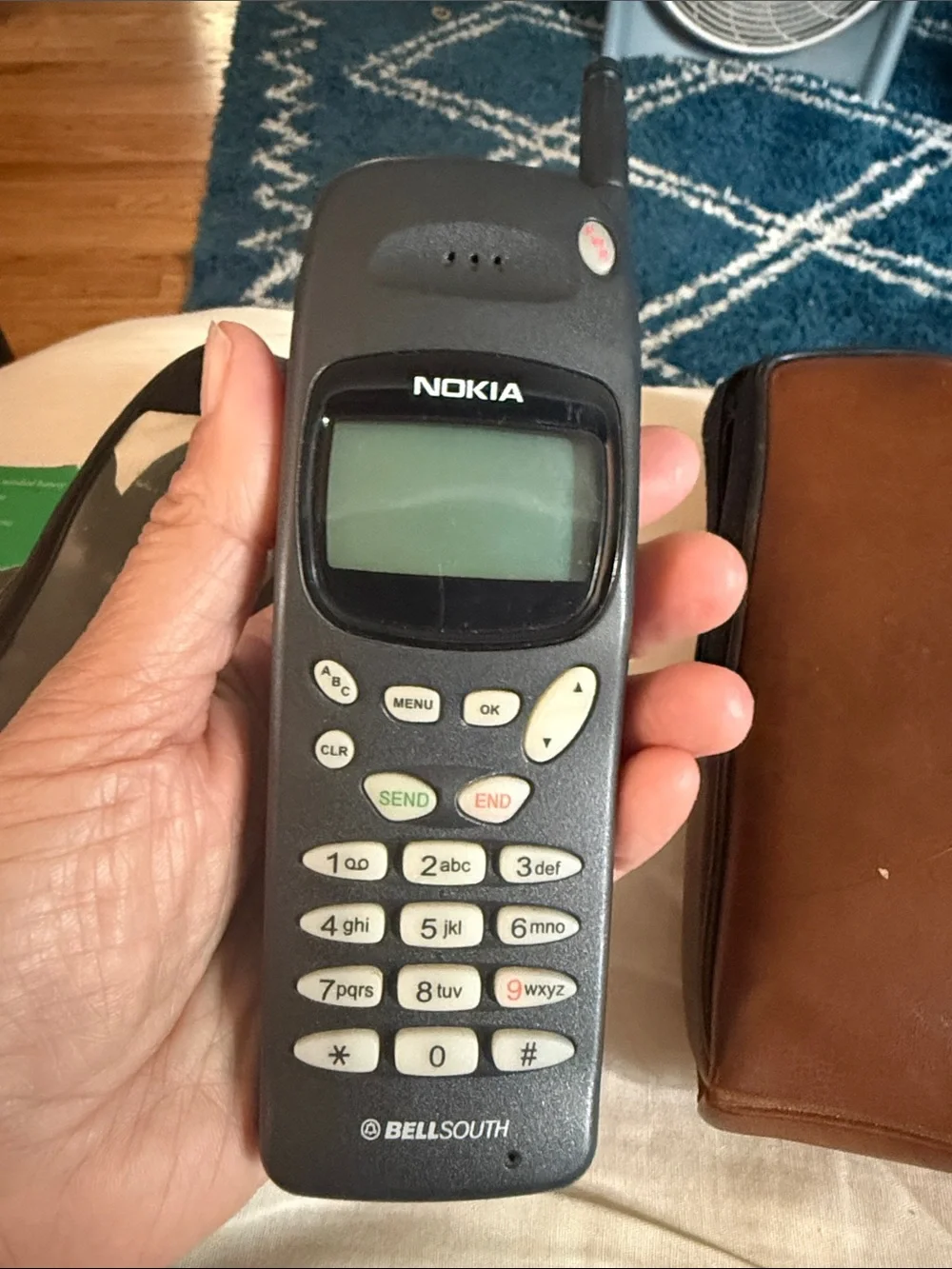 Y2K 1997 Nokia Vintage GSM Cell Phone with Black and Brown Carrying Cases